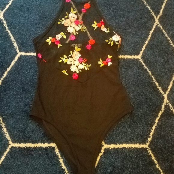 Fashion Nova Tops Fashion Nova Floral Mesh Bodysuit Poshmark